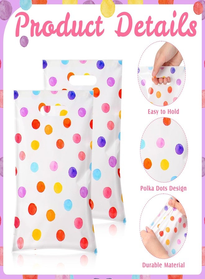 Bulyoou 50 Pcs Polka Dots Gift Bags Bulk with Handles Colorful Watercolor Polka Dot Party Favor Bag Candy Snack Treat Goodie Pouch for Birthday Baby Shower Wedding Shopping Pastel Party Supplies - Image 3